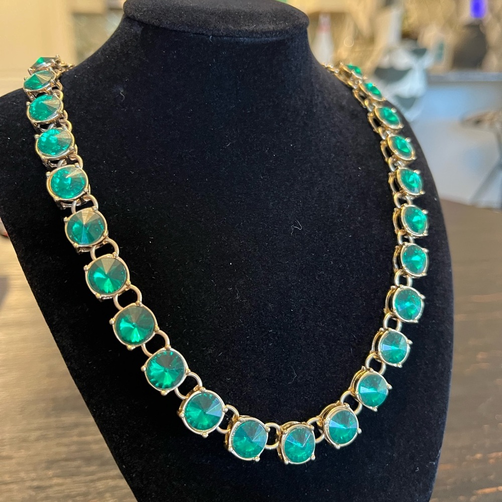 Green Crystal Costume Jewelry Necklace